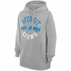 Detroit Lions G-III 4Her by Carl Banks Women's City Graphic Team Fleece Pullover Hoodie Heather Gray | NFL