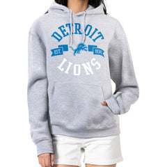 Detroit Lions G-III 4Her by Carl Banks Women's City Graphic Team Fleece Pullover Hoodie Heather Gray | NFL