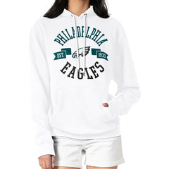 Philadelphia Eagles G-III 4Her by Carl Banks Women's City Graphic Team Fleece Pullover Hoodie White | NFL