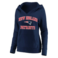 New England Patriots Women's Plus Size Heart and Soul V-Neck Pullover Hoodie Navy | Fanatics