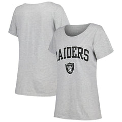 Las Vegas Raiders Women's Plus Size Arch Over Logo T-Shirt Heather Gray | Fanatics