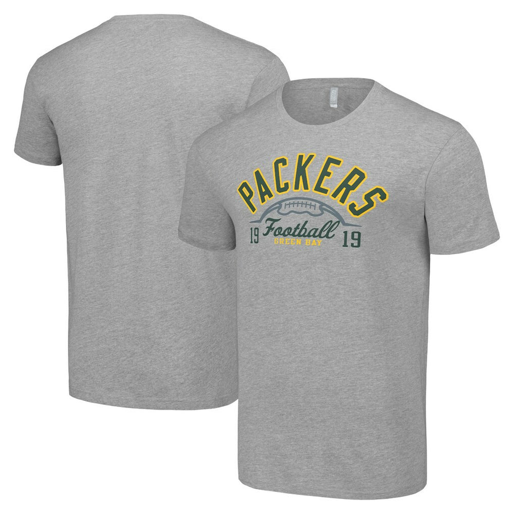 Green Bay Packers Starter Half Ball Team T-Shirt Heather Gray | NFL