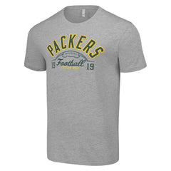 Green Bay Packers Starter Half Ball Team T-Shirt Heather Gray | NFL
