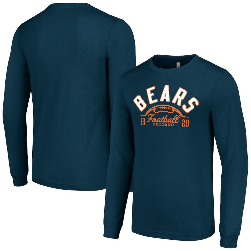 Chicago Bears Starter Half Ball Team Long Sleeve T-Shirt Navy | NFL