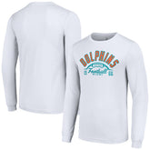 Miami Dolphins Starter Half Ball Team Long Sleeve T-Shirt White | NFL