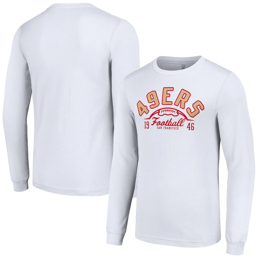 San Francisco 49ers Starter Half Ball Team Long Sleeve T-Shirt White | NFL