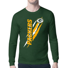 Green Bay Packers Starter Color Scratch Long Sleeve T-Shirt Green | NFL
