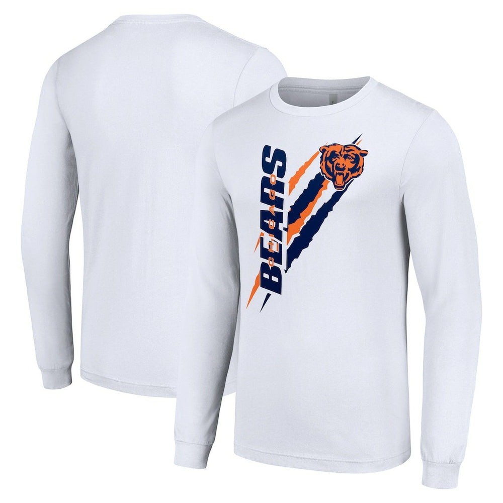 Chicago Bears Starter Color Scratch Long Sleeve T-Shirt White | NFL