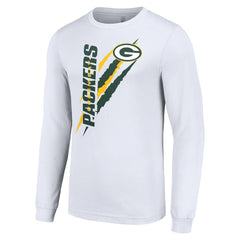 Green Bay Packers Starter Color Scratch Long Sleeve T-Shirt White | NFL