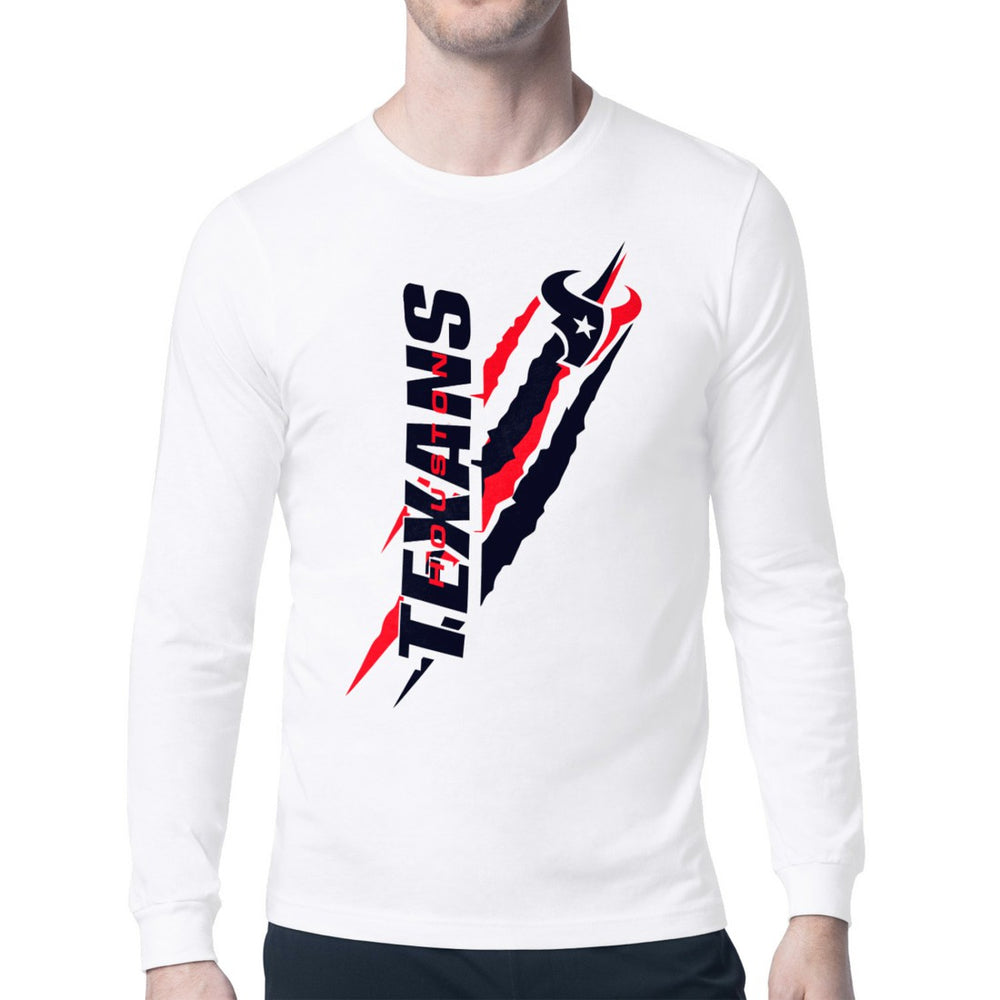 Houston Texans Starter Color Scratch Long Sleeve T-Shirt White | NFL