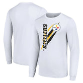 Pittsburgh Steelers Starter Color Scratch Long Sleeve T-Shirt White | NFL