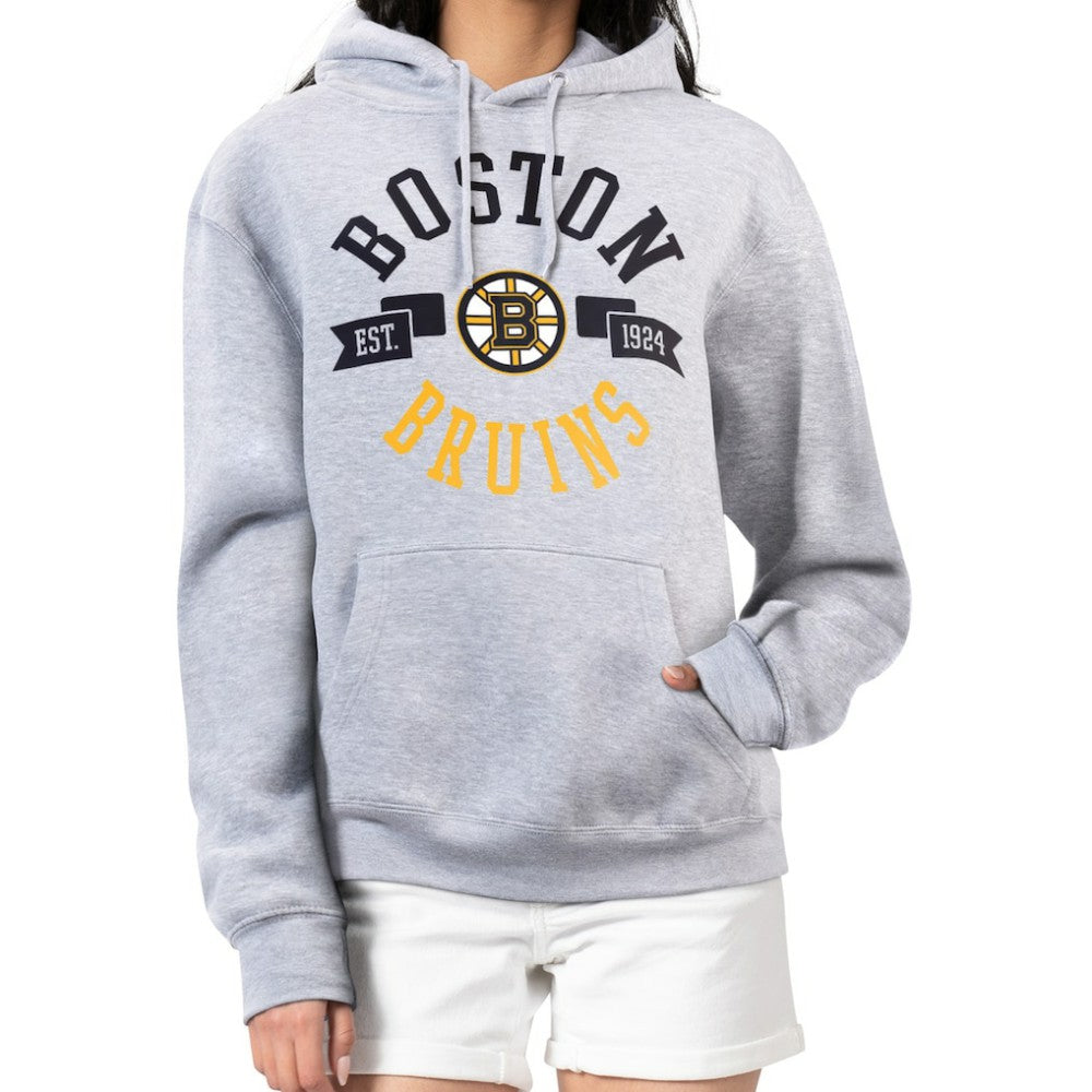 Boston Bruins G-III 4Her by Carl Banks Women's City Graphic Fleece Pullover Hoodie - Heather Gray - NHL