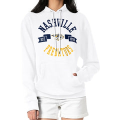 Nashville Predators G-III 4Her by Carl Banks Women's City Graphic Fleece Pullover Hoodie - White - NHL
