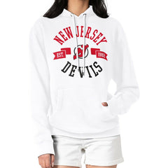 New Jersey Devils G-III 4Her by Carl Banks Women's City Graphic Fleece Pullover Hoodie - White - NHL