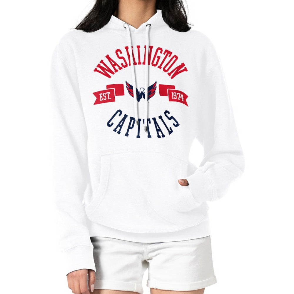 Washington Capitals G-III 4Her by Carl Banks Women's City Graphic Fleece Pullover Hoodie - White - NHL