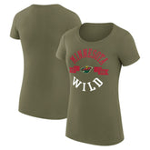 Minnesota Wild G-III 4Her by Carl Banks Women's Super-Slim Fit Lightweight City Graphic Sport Crewneck T-Shirt - Green - NHL