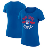 New York Rangers G-III 4Her by Carl Banks Women's Super-Slim Fit Lightweight City Graphic Sport Crewneck T-Shirt - Royal - NHL
