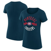 Montreal Canadiens G-III 4Her by Carl Banks Women's Super-Slim Fit Lightweight City Graphic Sport Crewneck T-Shirt - Navy - NHL