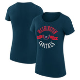 Washington Capitals G-III 4Her by Carl Banks Women's Super-Slim Fit Lightweight City Graphic Sport Crewneck T-Shirt - Navy - NHL
