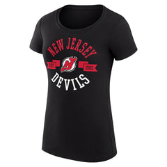 New Jersey Devils G-III 4Her by Carl Banks Women's Super-Slim Fit Lightweight City Graphic Sport Crewneck T-Shirt - Black - NHL