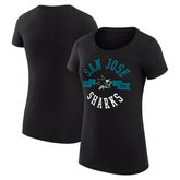 San Jose Sharks G-III 4Her by Carl Banks Women's Super-Slim Fit Lightweight City Graphic Sport Crewneck T-Shirt - Black - NHL