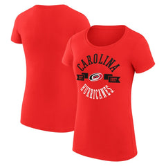 Carolina Hurricanes G-III 4Her by Carl Banks Women's Super-Slim Fit Lightweight City Graphic Sport Crewneck T-Shirt - Red - NHL