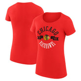 Chicago Blackhawks G-III 4Her by Carl Banks Women's Super-Slim Fit Lightweight City Graphic Sport Crewneck T-Shirt - Red - NHL