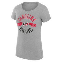 Carolina Hurricanes G-III 4Her by Carl Banks Women's Super-Slim Fit Lightweight City Graphic Sport Crewneck T-Shirt - Heather Gray - NHL
