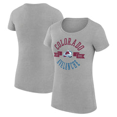 Colorado Avalanche G-III 4Her by Carl Banks Women's Super-Slim Fit Lightweight City Graphic Sport Crewneck T-Shirt - Heather Gray - NHL