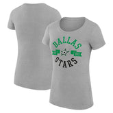 Dallas Stars G-III 4Her by Carl Banks Women's Super-Slim Fit Lightweight City Graphic Sport Crewneck T-Shirt - Heather Gray - NHL