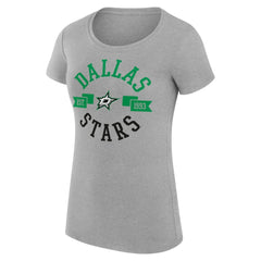 Dallas Stars G-III 4Her by Carl Banks Women's Super-Slim Fit Lightweight City Graphic Sport Crewneck T-Shirt - Heather Gray - NHL