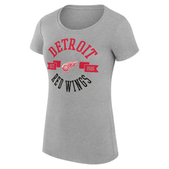 Detroit Red Wings G-III 4Her by Carl Banks Women's Super-Slim Fit Lightweight City Graphic Sport Crewneck T-Shirt - Heather Gray - NHL