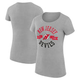 New Jersey Devils G-III 4Her by Carl Banks Women's Super-Slim Fit Lightweight City Graphic Sport Crewneck T-Shirt - Heather Gray - NHL