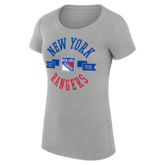 New York Rangers G-III 4Her by Carl Banks Women's Super-Slim Fit Lightweight City Graphic Sport Crewneck T-Shirt - Heather Gray - NHL