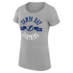 Tampa Bay Lightning G-III 4Her by Carl Banks Women's Super-Slim Fit Lightweight City Graphic Sport Crewneck T-Shirt - Heather Gray - NHL