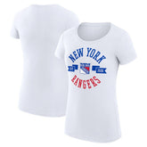 New York Rangers G-III 4Her by Carl Banks Women's Super-Slim Fit Lightweight City Graphic Sport Crewneck T-Shirt - White - NHL