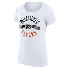 Philadelphia Flyers G-III 4Her by Carl Banks Women's Super-Slim Fit Lightweight City Graphic Sport Crewneck T-Shirt - White - NHL