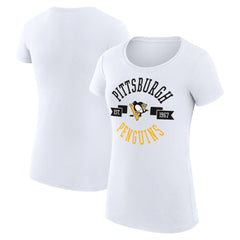 Pittsburgh Penguins G-III 4Her by Carl Banks Women's Super-Slim Fit Lightweight City Graphic Sport Crewneck T-Shirt - White - NHL