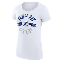 Tampa Bay Lightning G-III 4Her by Carl Banks Women's Super-Slim Fit Lightweight City Graphic Sport Crewneck T-Shirt - White - NHL