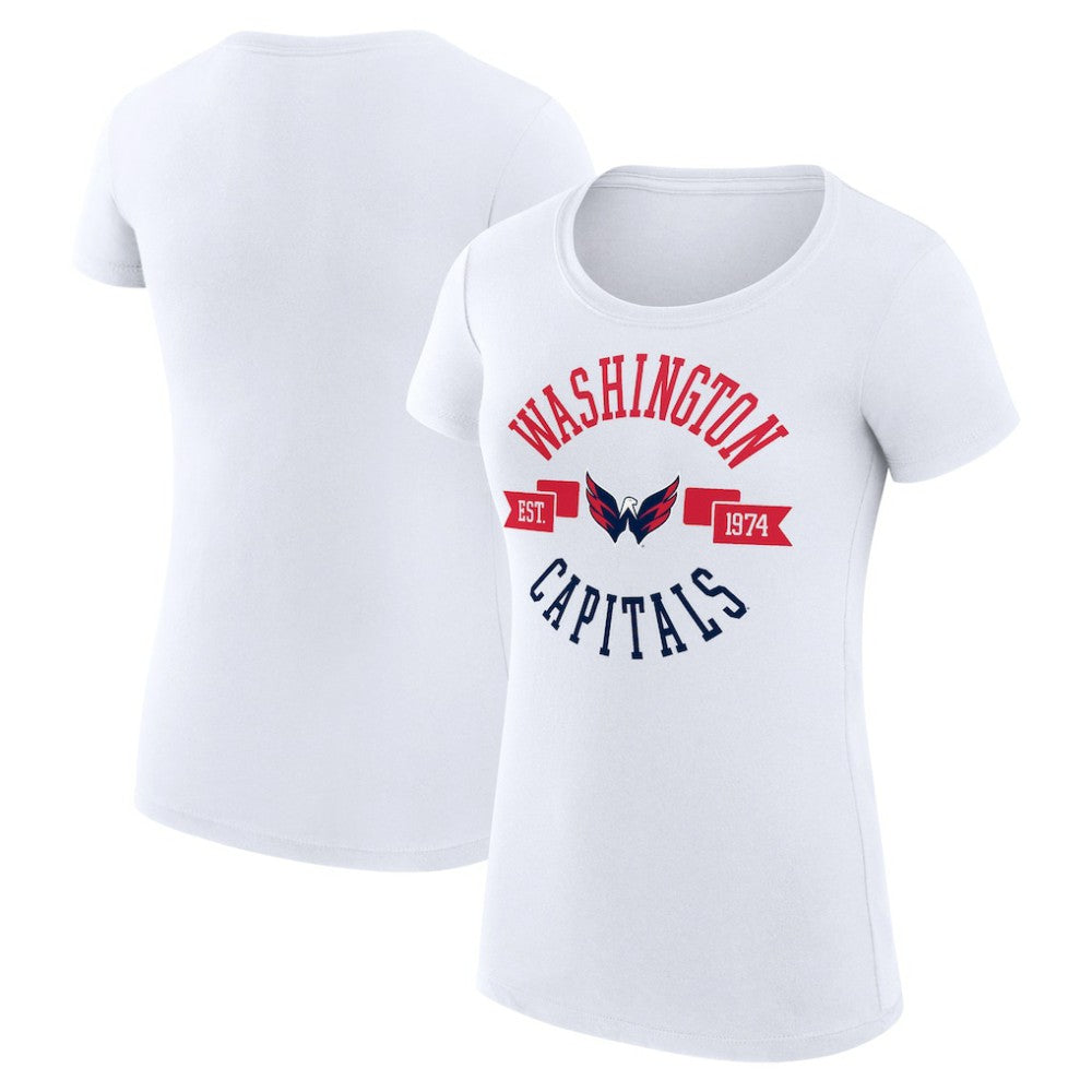 Washington Capitals G-III 4Her by Carl Banks Women's Super-Slim Fit Lightweight City Graphic Sport Crewneck T-Shirt - White - NHL