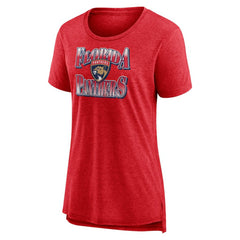 Florida Panthers Women's Crash the Net Tri-Blend T-Shirt - Red - NHL