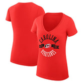 Carolina Hurricanes G-III 4Her by Carl Banks Women's Super-Slim Fit Lightweight City Graphic V-Neck T-Shirt - Red - NHL
