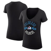 Colorado Avalanche G-III 4Her by Carl Banks Women's Super-Slim Fit Lightweight City Graphic V-Neck T-Shirt - Black - NHL