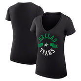 Dallas Stars G-III 4Her by Carl Banks Women's Super-Slim Fit Lightweight City Graphic V-Neck T-Shirt - Black - NHL