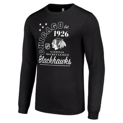 Chicago Blackhawks Starter Arch City Theme Graphic Long Sleeve T-Shirt - Black - NHL