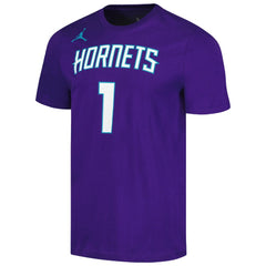 LaMelo Ball Charlotte Hornets Jordan Brand 2022/23 Statement Edition Name & Number T-Shirt Purple - NBA