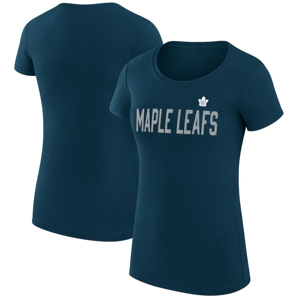 Toronto Maple Leafs G-III 4Her by Carl Banks Women's Super-Slim Fit Lightweight Dot Print Team T-Shirt - Navy - NHL