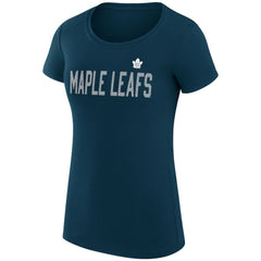 Toronto Maple Leafs G-III 4Her by Carl Banks Women's Super-Slim Fit Lightweight Dot Print Team T-Shirt - Navy - NHL