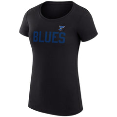 St. Louis Blues G-III 4Her by Carl Banks Women's Super-Slim Fit Lightweight Dot Print Team T-Shirt - Black - NHL