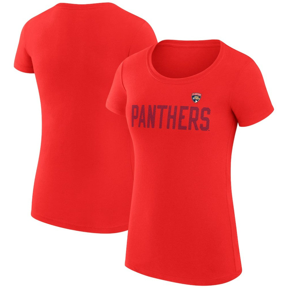 Florida Panthers G-III 4Her by Carl Banks Women's Super-Slim Fit Lightweight Dot Print Team T-Shirt - Red - NHL
